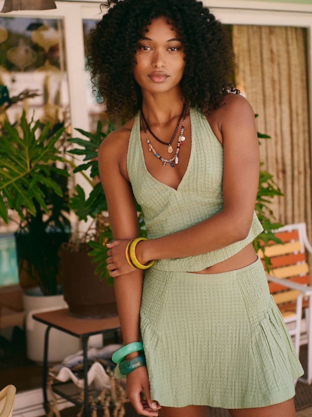 NWOT Free People Drew Pucker Check Skirt Set ✨🥑